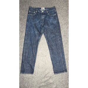 Levis 501 Original Straight Leg Dark Wash Indigo Denim Button Fly Jeans 36x34